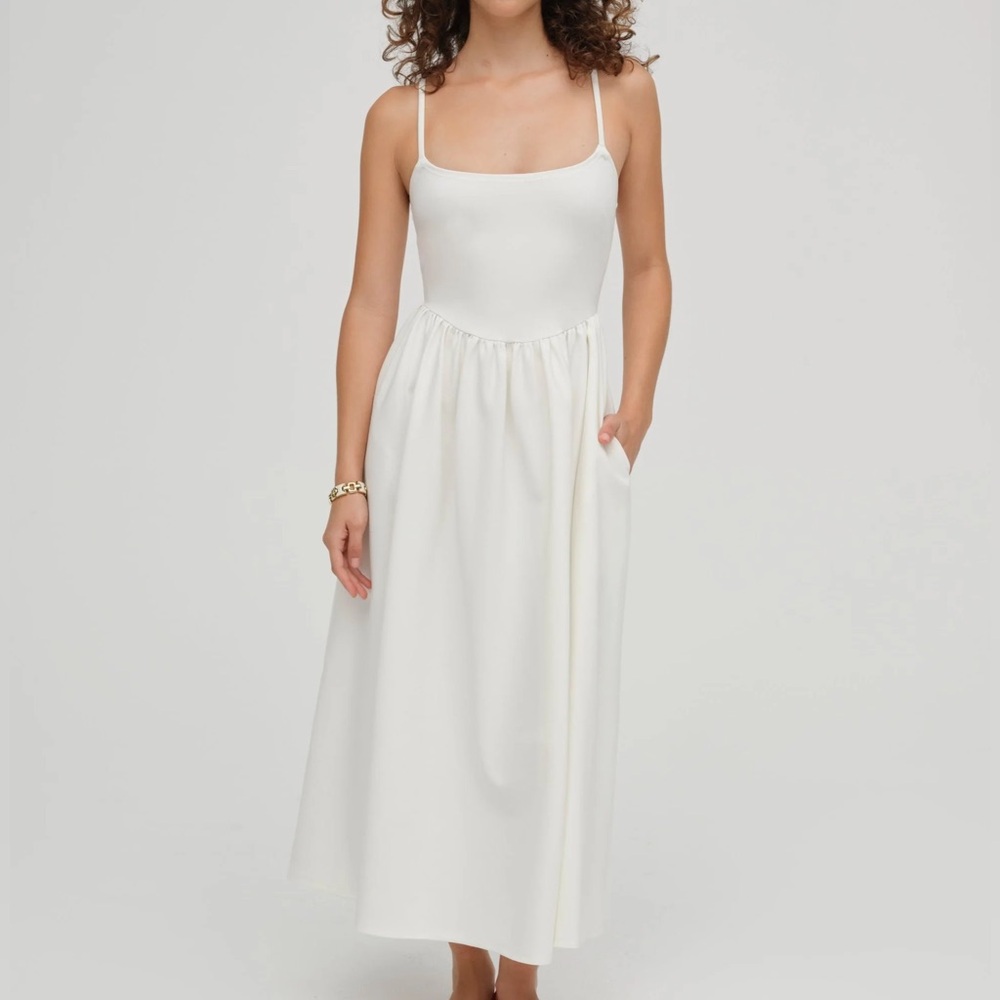 For Love & Lemons White Midi Slip Dress